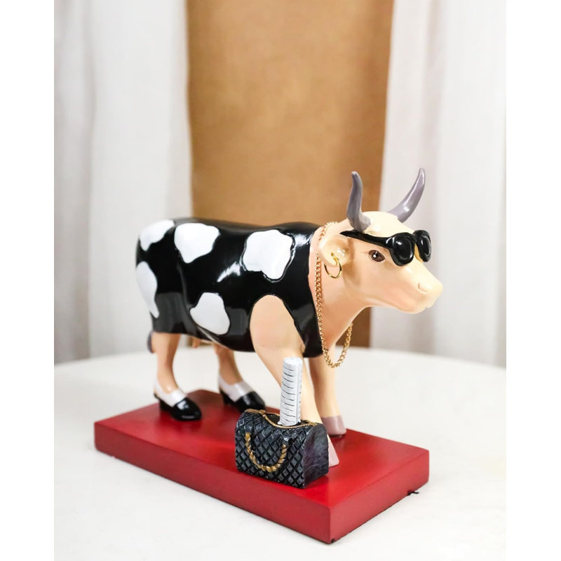 9 CowParade【カウパレード】牛置物  Cow Girl Mercer41 Cow Parade Diva Goddess Of Fashion A Bull With Purse